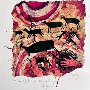 ARGENTINIAN ARTWORK / Native Painting On FIBER ART / Viviana Posincovich / 8x9.5